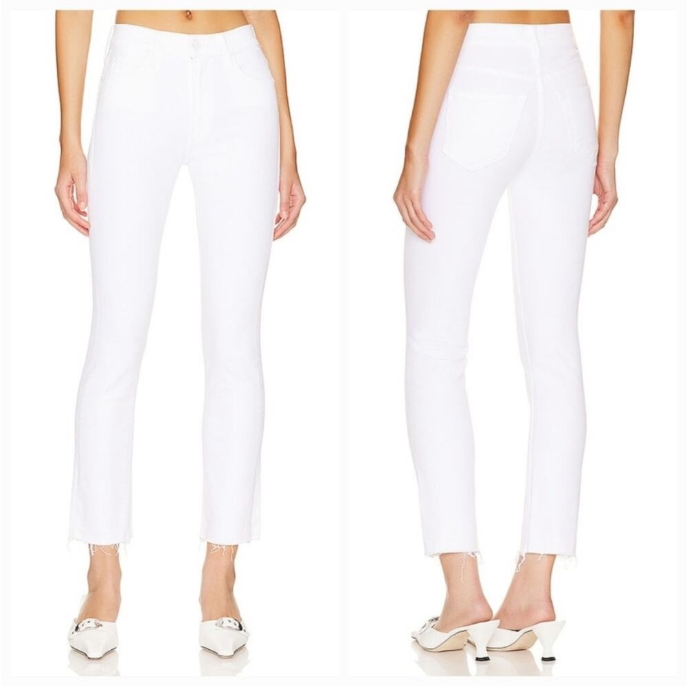 MOTHER White Ankle Cropped Jeans